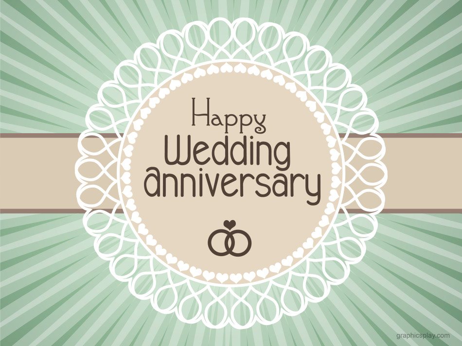 Happy Wedding Anniversary Simple Greeting - GraphicsPlay